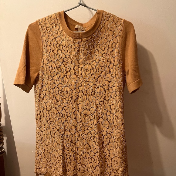 Michael Kors Collection Tops - DONATED Michael Kors Collection Lace Overlay Short Sleeve Top